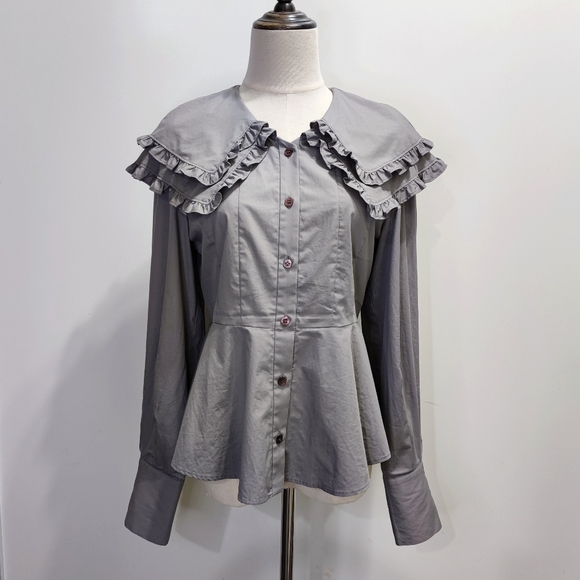 Double big collar blouse - Picture 2 of 10